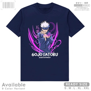 ผ้าฝ้ายแท้เสื้อยืด พิมพ์ลายอนิเมะ Jujutsu Kaisen GOJO SATORU สไตล์ญี่ปุ่น สําหรับผู้ชาย x A1484S-4XLสามารถปรับแต่งได้