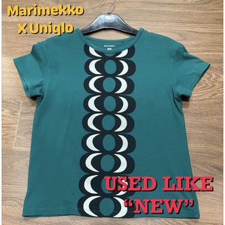 แท้ 💯% Marimekko X Uniqlo size 150 (อกได้ถึง 32-35”) สำหรับสาว size S-M สีเขียวเหนี่ยวทรัพย์ แบบสวย มีดีไซน์ ไร้ตำหนิ