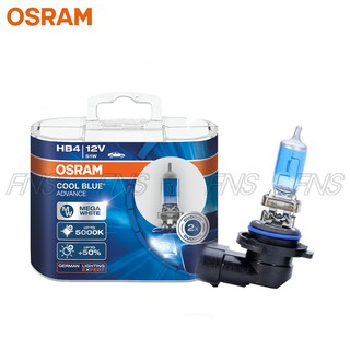 หลอดไฟหน้า ไฟตัดหมอก รถยนต์ Osram HB4 9006 รุ่น Cool Blue Advance Mega White 5000K + 50%
