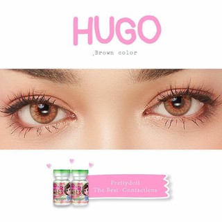 Hugo Brown บิ๊กอาย สีน้ำตาล ขอบฟุ้ง น้ำตาล โทนฝรั่ง เซ็กซี่ ตาโต Pretty Doll Contact Lens Bigeyes คอนแทคเลนส์ สายฝอ