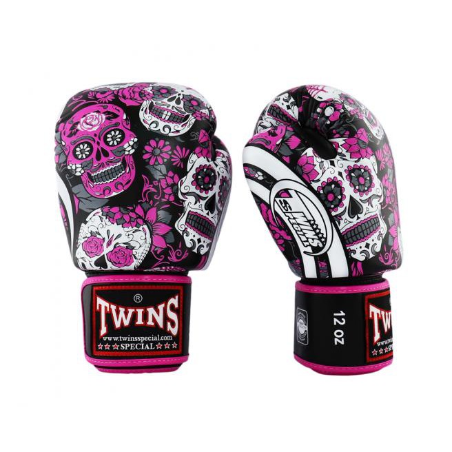 ภาพหน้าปกสินค้านวมชกมวย ทวินส์ สเปเชี่ยล Twins Special Fancy Boxing Gloves FBGVL3-53 Skull Pink-Black Training Gloves Sparring gloves