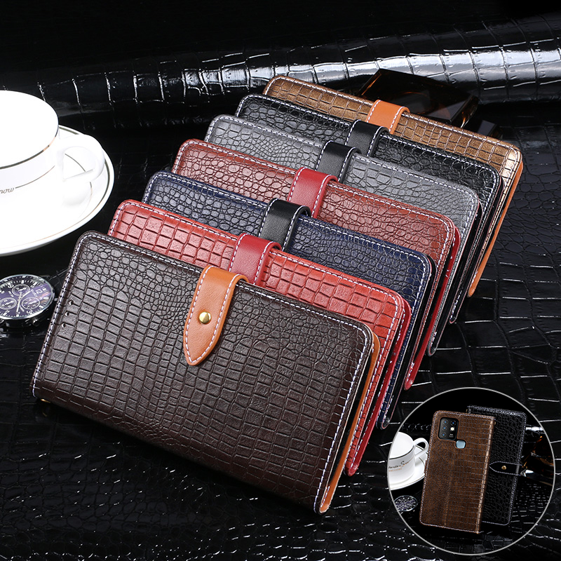 infinix-hot-10-case-wallet-flip-luxury-crocodile-grain-leather-cover