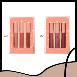 SIVANNA COLORS PEACHY VELVET LIQUID LIPS SET : HF5041