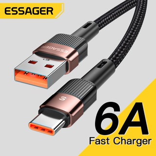 Essager 6A 66W USB Type C สายชาร์จเร็ว สําหรับ Samsung Xiaomi USB Type C