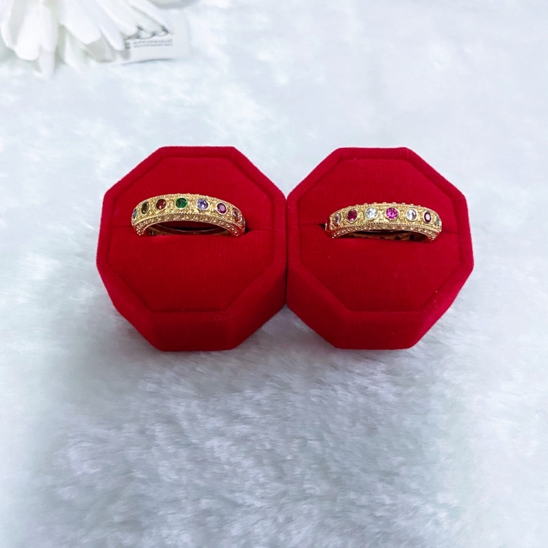 แหวนทองชุบ-053-แหวนพลอย-แหวนทองไมครอน-พร้อมส่ง-2-สี-เบอร์-7-8