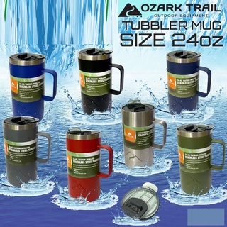 แก้วน้ำ Ozark Trail หูจับด้านข้างและมีฝาปิด สามารถใส่กาแฟได้ แก้วเก็บอุณหภูมิสแตนเลส 304 ขนาด เหมาะสำหรับพกพา