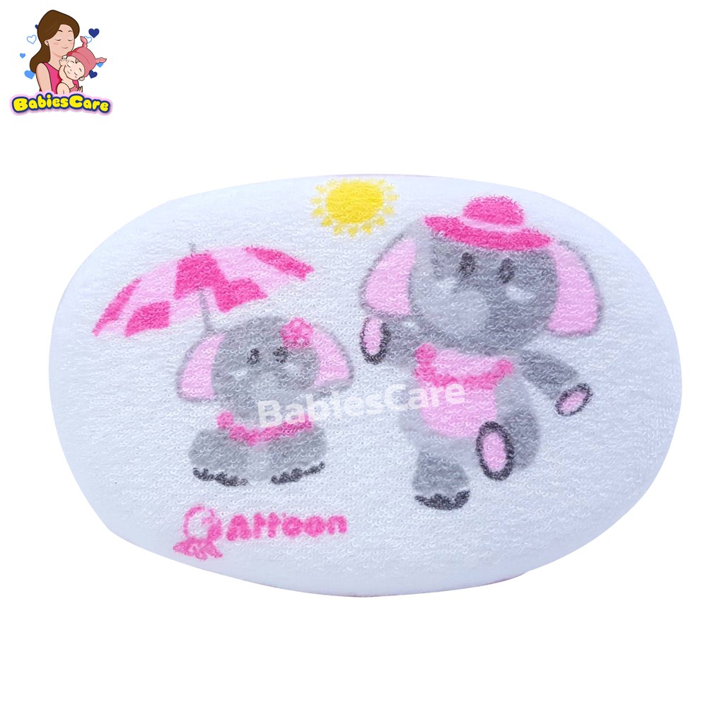 babiescare-attoon-ฟองน้ำลายการตูนหุ้มผ้าทรงรี-ฟองน้ำสังเคราะห์หุ้มด้วยผ้าขนหนูจับกระชับมือ