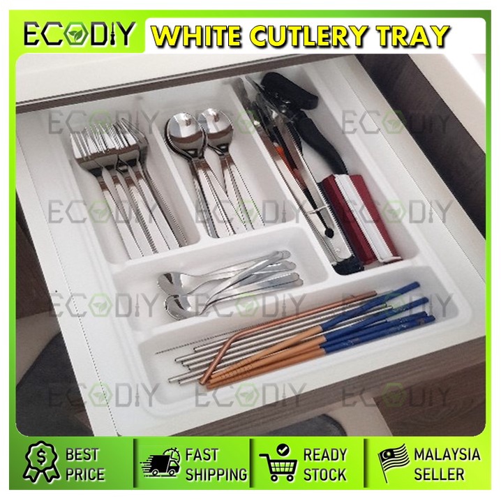 ecodiy-ถาดใส่ช้อนส้อม-abs-สําหรับลิ้นชัก-ห้องครัว-ถาดช้อน-สีขาว-ถาดตู้ครัว