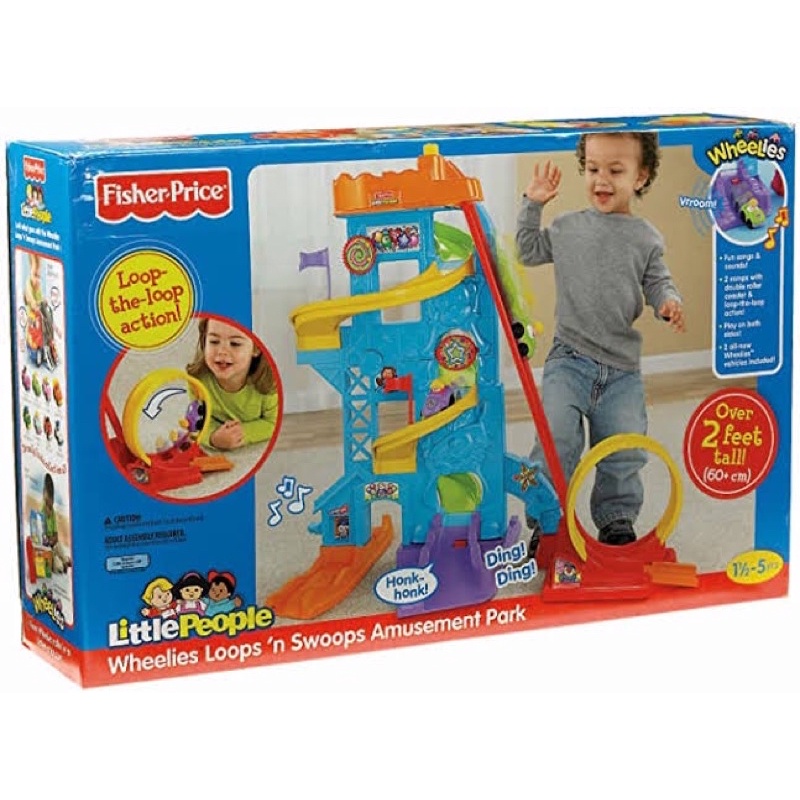 fisher-price-little-people-wheelies-loops-n-swoops-amusement-park-play-set