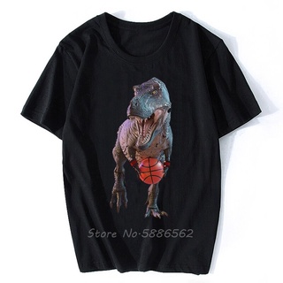 T-Rex Slam Dunk Basketball Funny T Shirt Men New White Casual Tshirt Homme Unisex Streetwear T-shirt Tees Harajuku