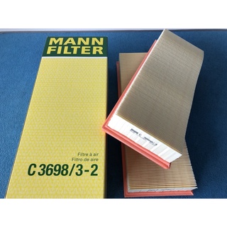 ไส้กรองอากาศรถเบนซ์ Benz W211 W220 W203 เครื่อง M112 Mann Filter #C3698/3-2 (1 ชุดมี 2 ชิ้น)