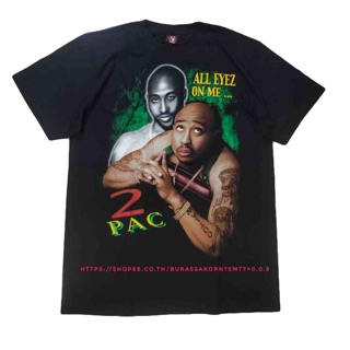 เสื้อยืดสีขาวเสื้อวง 2Pac Hip Hop T-shirt เสื้อยืดวง 2Pac Tupac