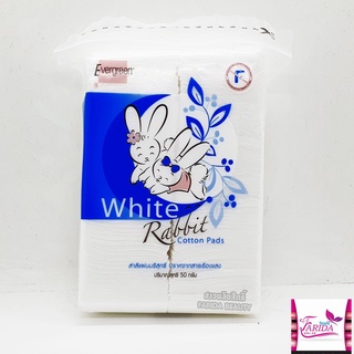 🔥โปรค่าส่ง25บาท🔥Evergreen White Rabbit Contton Pads 50g. เอเวอร์กรีน สำลีแผ่น สำลีแผ่น