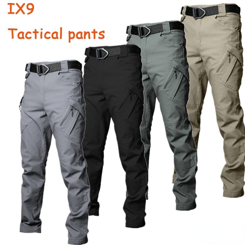 ราคาและรีวิวZITY กางเกงยุทธวิธี ผ้าริปสตอปกันน้ำ มีช่องกระเป๋าหลายช่อง IX9S-5XL)