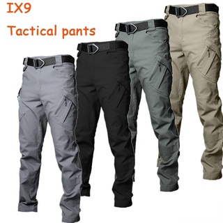 เช็ครีวิวสินค้าZITY  กางเกงยุทธวิธี ผ้าริปสตอปกันน้ำ มีช่องกระเป๋าหลายช่อง IX9（S-5XL)