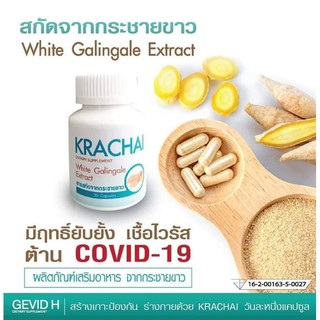 กระชายขาว KRACHAI  สารสกัดจากกระชายขาว ของแท้ 100% ปลอดภัย แคปซูลสกัดสารสำคัญเข้มข้น ช่วยเพิ่มภูมิคุ้มกัน