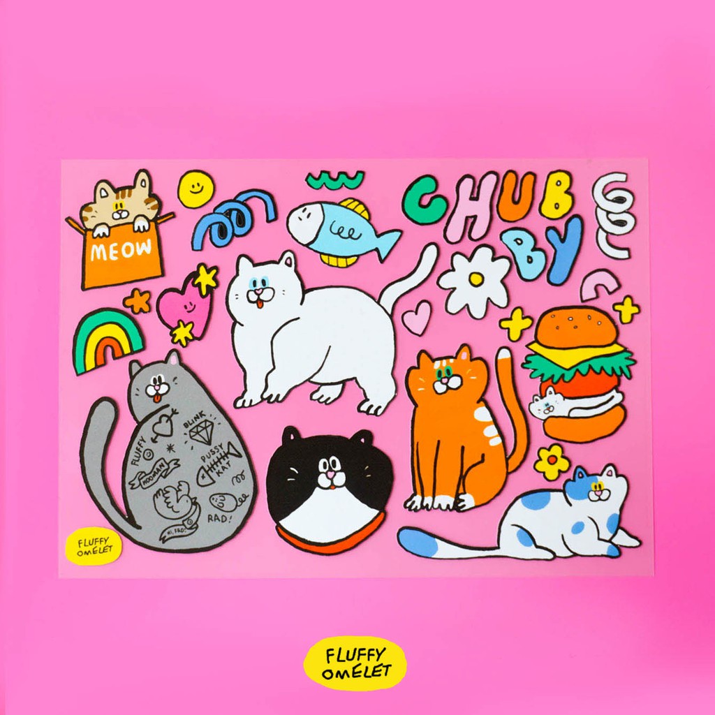 fluffy-omelet-meow-sticker-premium