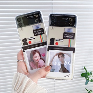 Ready Stock 2022 New Phone Case Samsung Galaxy Z Flip4 Fold4 Flip3 Fold3 5G เคส Casing Photo Frame Creativity Transparent Ultra Light Anti-fall Soft Case Back Cover เคสโทรศัพท์