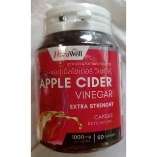 2 X NuraWell Apple Cider Vinegar นูราเวล แอปเปิ้ลไซเดอร์ วีเนก้าร์ 60 แคปซูล เพิ่มการเผาผลาญ / ช่วยลดไขมัน