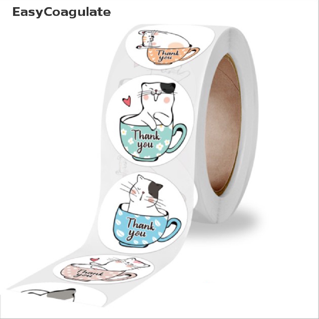 eas-สติกเกอร์ฉลาก-ลาย-cat-thank-you-มีกาวในตัว-ทรงกลม-สําหรับติดตกแต่งของขวัญ-500-ชิ้น