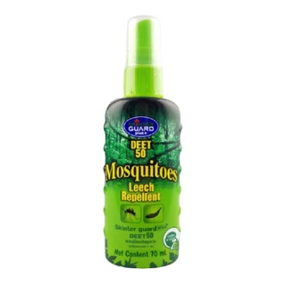SKINTER GUARD plus+ Deet 50 Mosquitoes Leech Repellent สเปร์ยกันยุงเเละทากปกป้องยาวนาน 7 ชั่วโมง