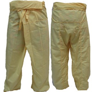 สินค้าราสต้า Trousers Thai Fisherman Pants Yellow กางเกงชาวเลสไตล์ราสต้า-เรกเก้ สีเหลืองอ่อนหวาน