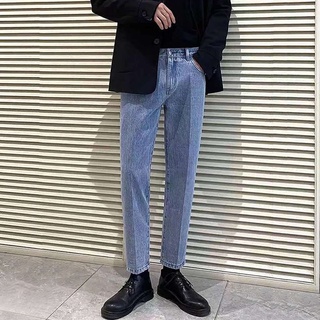 กางเกง💥Hot sale！ กางเกงยีนส์ ชาย หลวม ฤดูร้อน ส่วนบาง เก้าแต้ม นักเรียน เวอร์ชั่นเกาหลี แนวโน้ม ผู้ชาย สันทนาการ กางเกง