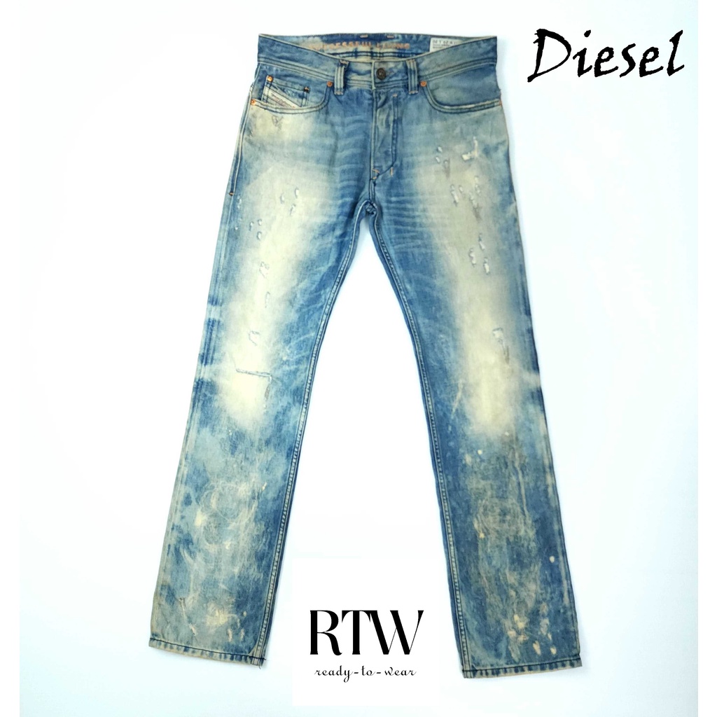 ยีนส์-diesel-เอว-32-เฟดจัด-แต่งขาดเซอร์ๆมาเท่ห์ๆ-ขากระบอกเล็ก-made-in-italy