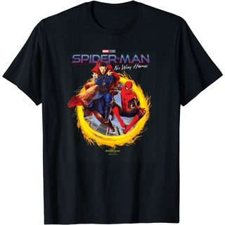 เสื้อยืดผ้าฝ้ายพรีเมี่ยม เสื้อยืด พิมพ์ลายโปสเตอร์ Marvel Spider-Man No Way Home Spidey Doctor Strange