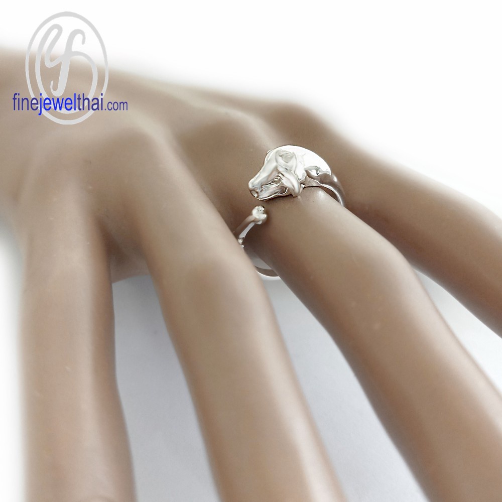 finejewelthai-แหวนนักษัตร-ปีจอ-แหวนรูปสุนัข-แหวนเงินแท้-dog-zodiac-silver-ring-r145500-เลือกสีตัวเรือนได้