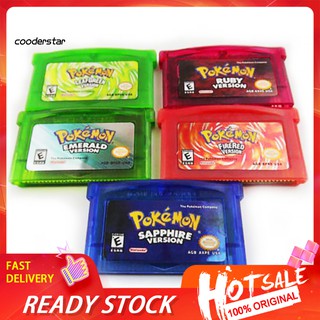 สินค้า การ์ดเกม rxsc sapphire/emerald/fire red/leaf/ruby pokemon สําหรับ gba