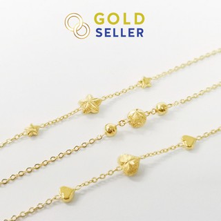 สินค้า Goldseller สร้อยข้อมือทอง ลายคั่น คละลาย ครึ่งสลึง ทองคำแท้ 96.5