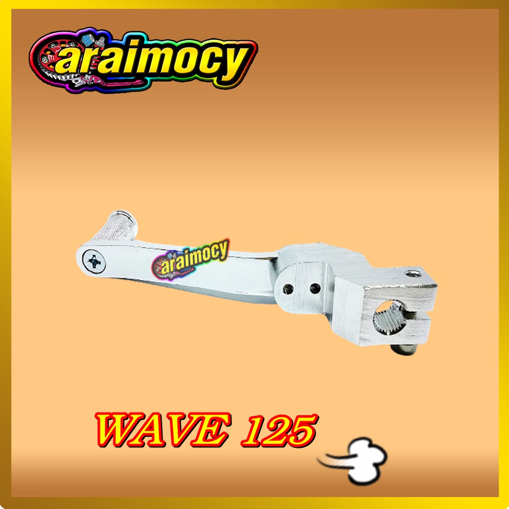 คันเกียร์แต่ง-wave125-เวฟ125-ชุบสีเงินเงา-งานอลูมิเนียมcnc