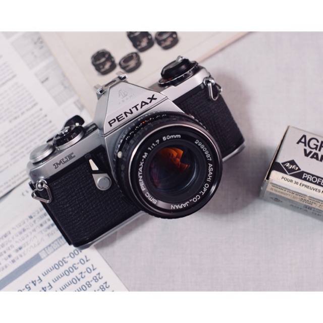 กล้องฟิล์ม Pentax ME lens 50mm.f1.7 ทำงานเต็มระบบ Shopee Thailand