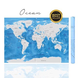 สินค้า [ส่งฟรี] World Scratch Map Ocean แผนที่โลกขูดได้ แถม! ปากกาขูด