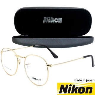 Nikon แว่นตารุ่น 3477 สีทอง  กรอบเต็ม ขาข้อต่อ วัสดุ สแตนเลส สตีล (สำหรับตัดเลนส์) สวมใส่สบาย น้ำหนักเบา