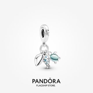 Pandora จี้รูปปลา เต่าทะเล และหอยสังข์ ของขวัญวันหยุด สําหรับผู้หญิง p804