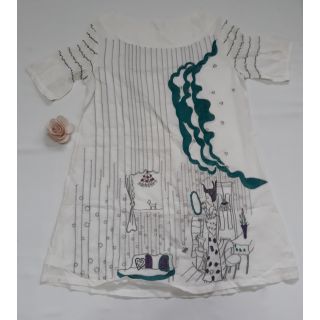 เสื้อสาวอวบสีขาว งานปัก Bigsize