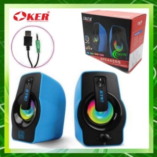 ลำโพงคอมพิวเตอร์  OKER Speaker 2.0 USB มีไฟ LED สลับเปลี่ยนได้ถึง 7 สี รุ่น ICON 505