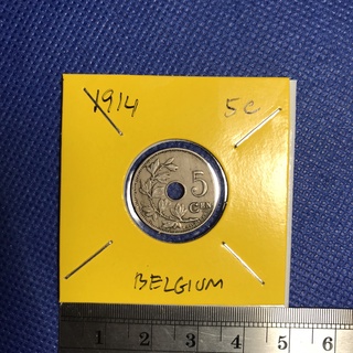 No.60408 ปี1914 เบลเยี่ยม 5 CENTIMES เหรียญสะสม เหรียญต่างประเทศ เหรียญเก่า หายาก ราคาถูก