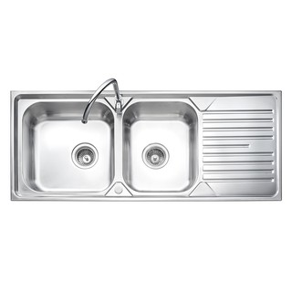 SINK BUILT 2Bowl1Drain MEX MSA200B STAINLESS ซิงค์ฝัง 2B1D MEX MSA200B สเตนเลส อ่างล้างจานฝัง อ่างล้างจานและอุปกรณ์ ห้อง