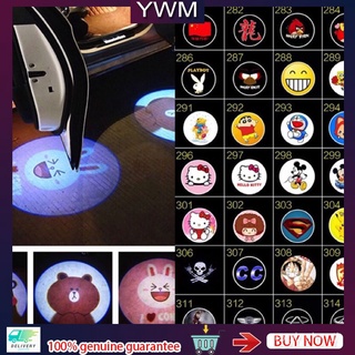 {YWM}ไฟประตูรถยนต์ ไฟต้อนรับไดนามิก โคมไฟฉายภาพ Led ติดประตูรถยนต์ ไดนามิกยินดีต้อนรับแสงสากลดัดแปลงประตูแสง ไฟต้อนรับรถยน