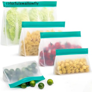 Colorfulswallowfly PEVA Food Storage Bag Upgrade Leakproof  Reusable Ziplock Silicone Bag CSF