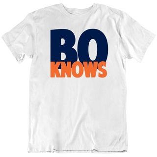 เสื้อยืดโอเวอร์ไซส์ฤดูร้อนใหม่แฟชั่นทุกการแข่งขัน BO No College Football Fan Bo Knows Parody T-ShirtS-3XL