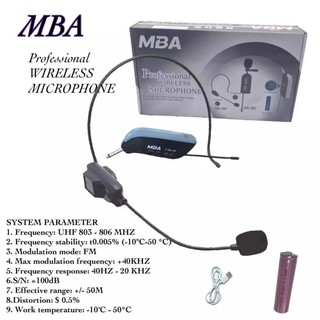 MBA/sound milan ไมค์คาดหัวไร้สาย UHF WIRELESS Microphone ไมค์โครโฟน ไมค์ไร้สาย MB-389/m601