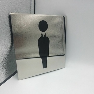 ป้ายห้องน้ำ(premium)แยกชาย/หญิง/พิการ15×15cm.stainless mirror
