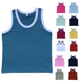 เสื้อกล้ามเด็ก อายุ1-3 ขวบ หลากสี กุ้นต่างสี  ราคาถูก Tank Tops for Kids