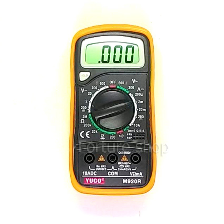 YUGO M920R Digital Multimeter ดิจิตอลมัลติมิเตอร์พร้อมยางหุ้ม และสายวัด