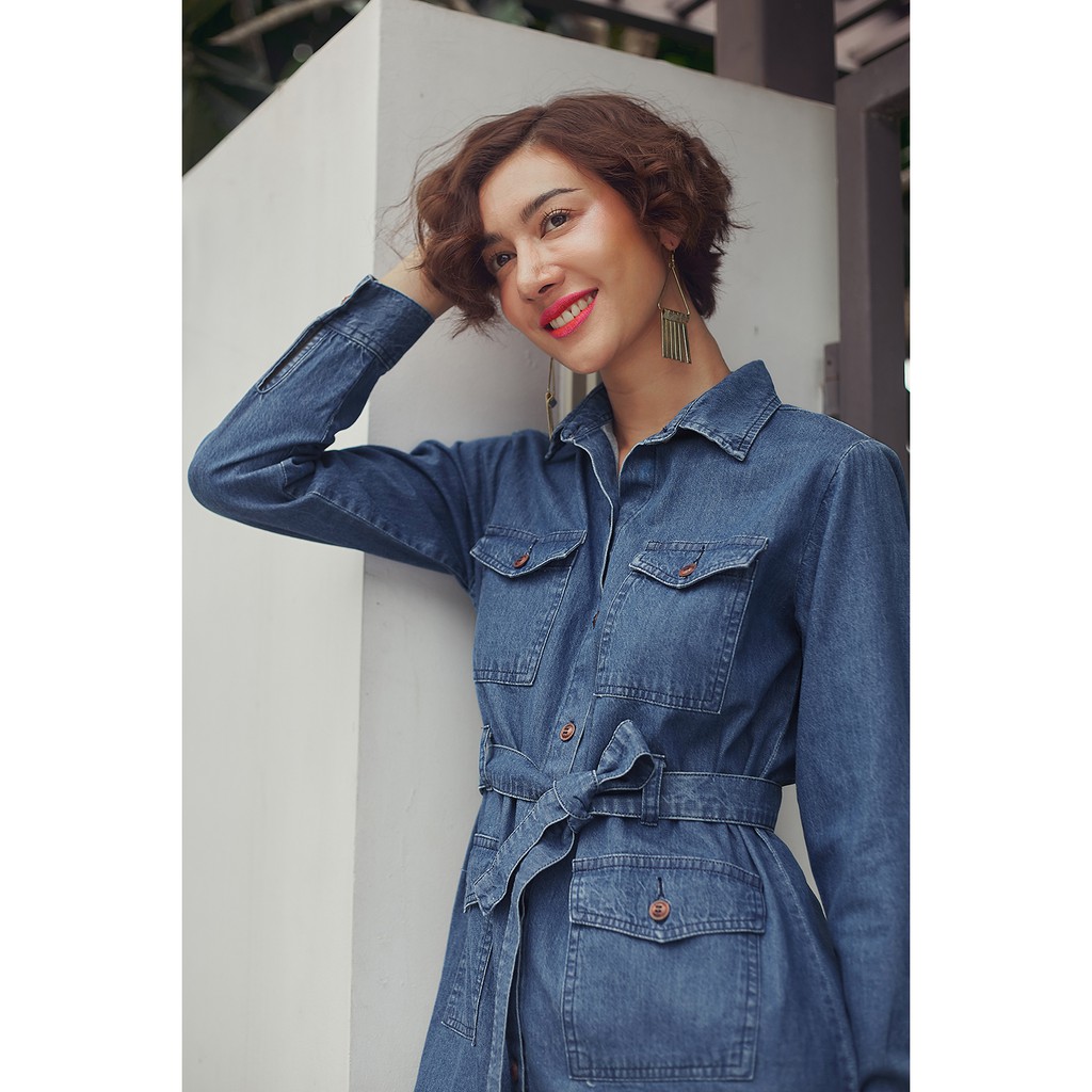 natalie-dress-jeans-เดรสยีนส์แขนยาวนาตาลี