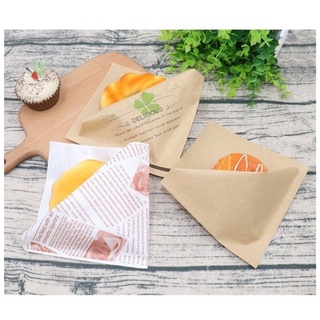 สินค้า ถุงกระดาษ(แพ็ค100ใบ)ถุงกระดาษสามเหลี่ยม#ถุงกระดาษคราฟท์ ใส่ขนมคุ๊กกี้ และอาหารทอด กระดาษห่ออาหาร 13×13,15×15,18×18,20×20